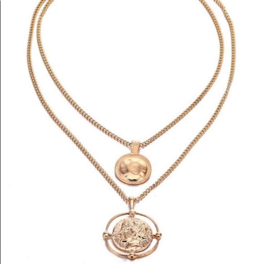 Silver Coin Layered Necklace - Picture 4 of 4